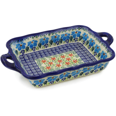 Rectangular Baker with Handles in pattern D198
