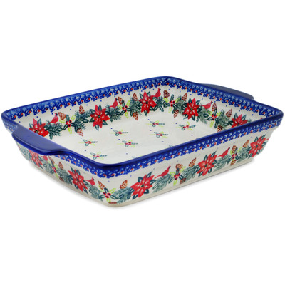 Rectangular Baker with Handles in pattern D319