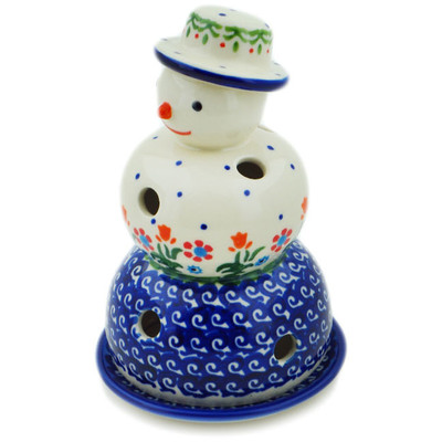 Pattern D19 in the shape Snowman Candle Holder