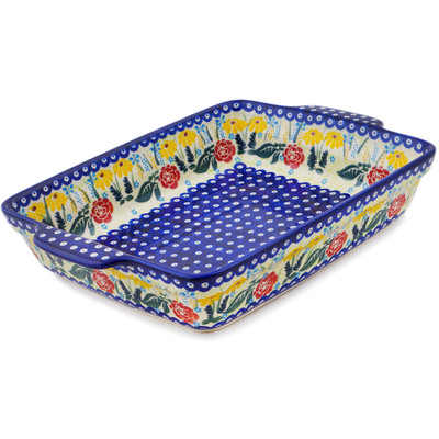 Rectangular Baker with Handles in pattern D332