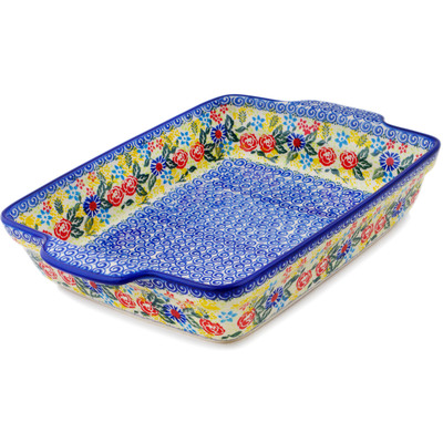 Rectangular Baker with Handles in pattern D338