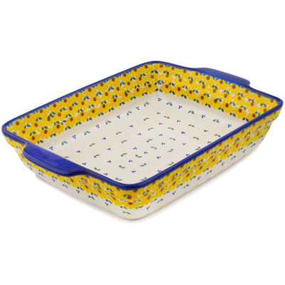 Rectangular Baker with Handles in pattern D341
