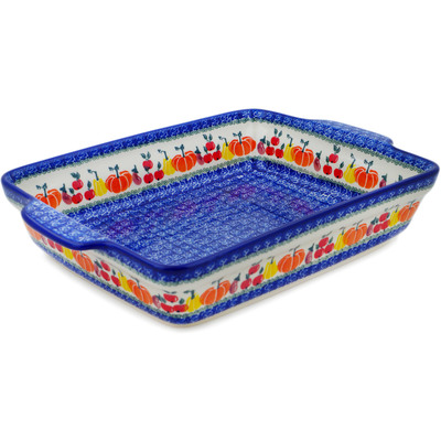 Rectangular Baker with Handles in pattern D353