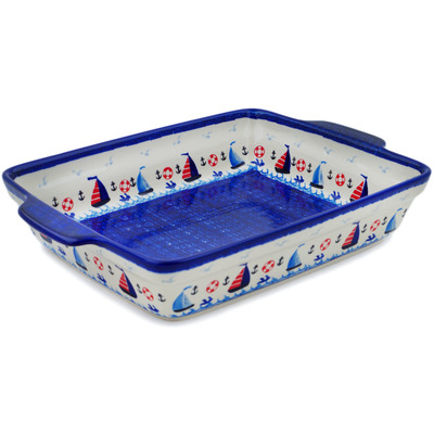 Rectangular Baker with Handles in pattern D372