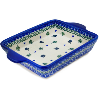 Rectangular Baker with Handles in pattern D348