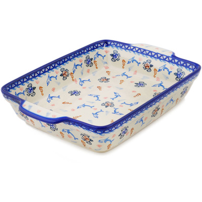 Rectangular Baker with Handles in pattern D365