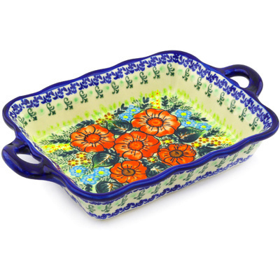 Rectangular Baker with Handles in pattern D109