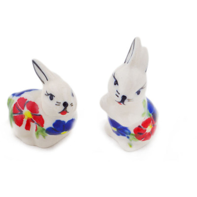 Pair of Figurine Bunnies in pattern D27