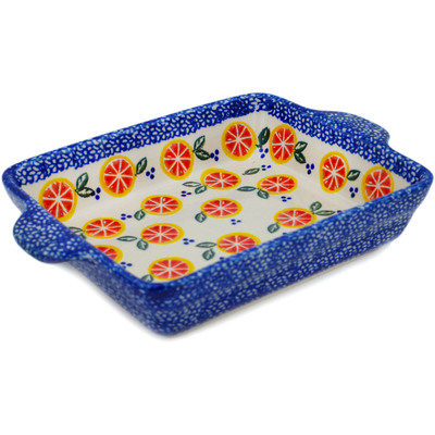 Rectangular Baker with Handles in pattern D351