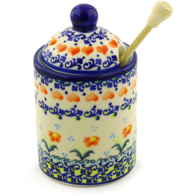 Honey Jar with Dipper in pattern D124