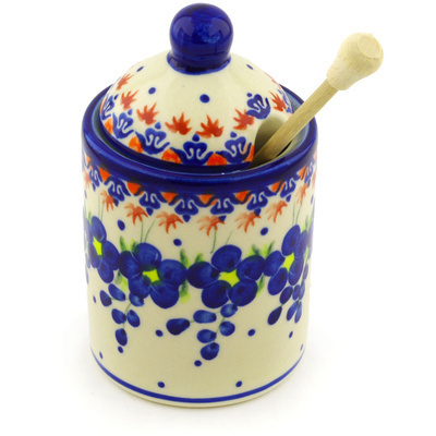 Honey Jar with Dipper in pattern D52