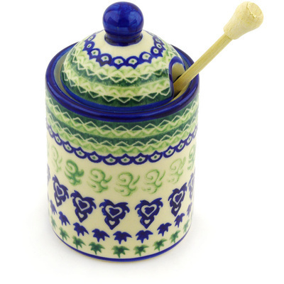 Honey Jar with Dipper in pattern D68