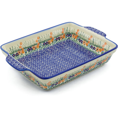 Rectangular Baker with Handles in pattern D146