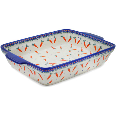 Rectangular Baker with Handles in pattern D345