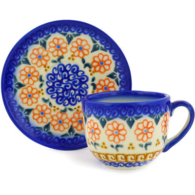Espresso Cup with Saucer in pattern D2