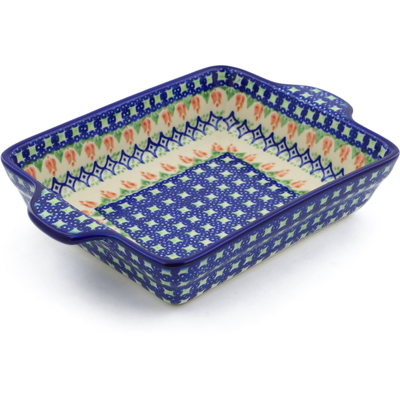 Rectangular Baker with Handles in pattern D24