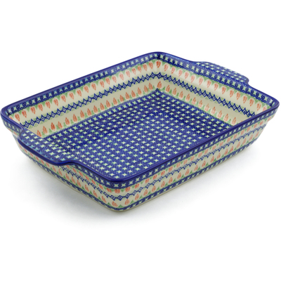 Rectangular Baker with Handles in pattern D24