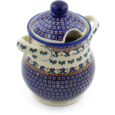 Pattern  in the shape Jar with Lid and Handles