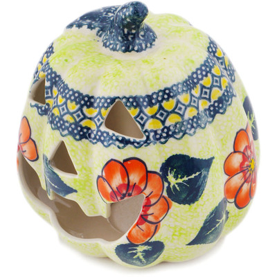 Pattern D200 in the shape Jack O Lantern Candle Holder