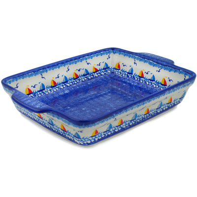 Rectangular Baker with Handles in pattern D349
