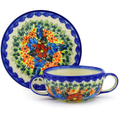 Pattern D111 in the shape Bouillon Cup with Saucer