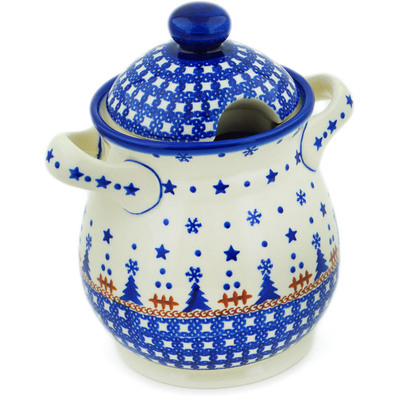 Pattern D100 in the shape Jar with Lid and Handles