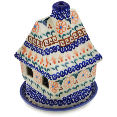 Pattern D2 in the shape House Shaped Candle Holder