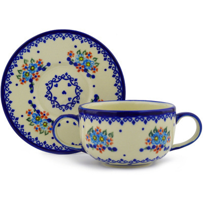 Pattern D55 in the shape Bouillon Cup with Saucer