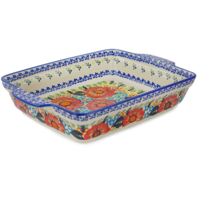 Rectangular Baker with Handles in pattern D109