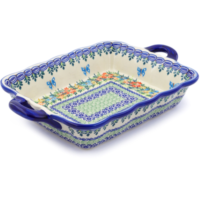 Rectangular Baker with Handles in pattern D156