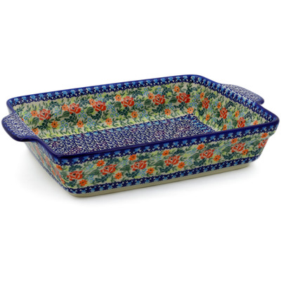 Rectangular Baker with Handles in pattern D257