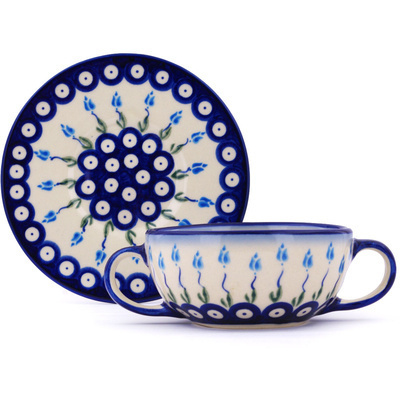 Pattern D107 in the shape Bouillon Cup with Saucer