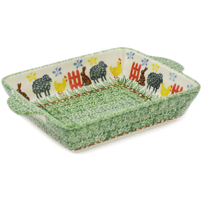 Rectangular Baker with Handles in pattern D473