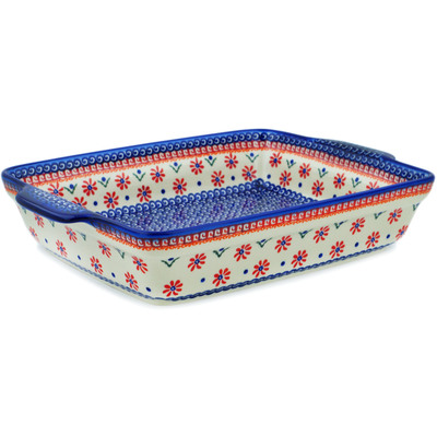 Rectangular Baker with Handles in pattern D47