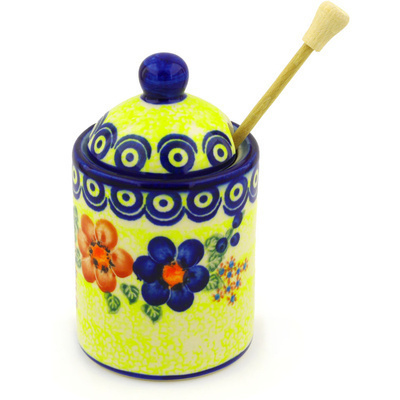 Honey Jar with Dipper in pattern D64