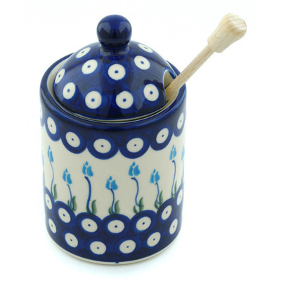 Honey Jar with Dipper in pattern D107