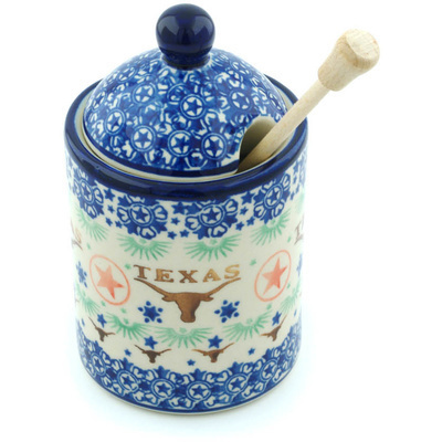 Honey Jar with Dipper in pattern D166