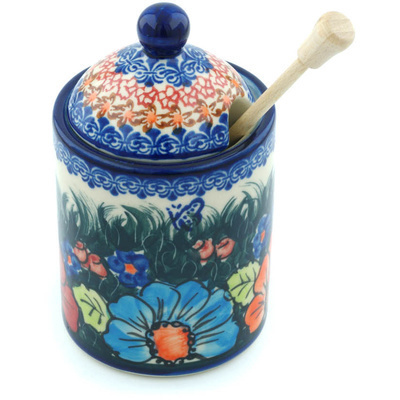 Honey Jar with Dipper in pattern D86