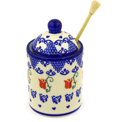 Honey Jar with Dipper in pattern D38