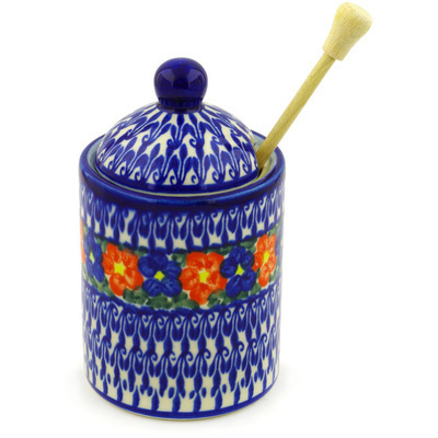 Honey Jar with Dipper in pattern D58